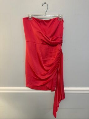 JAYGODFREY Pink Draped Strapless Dress